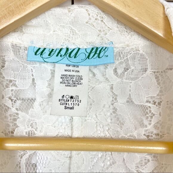 dina be Sheer Lace 3/4 Sleeve Blazer Size Small - Picture 7 of 9